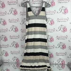GAP dress striped long maxi Black, Gray, and Cream Maxi Dress